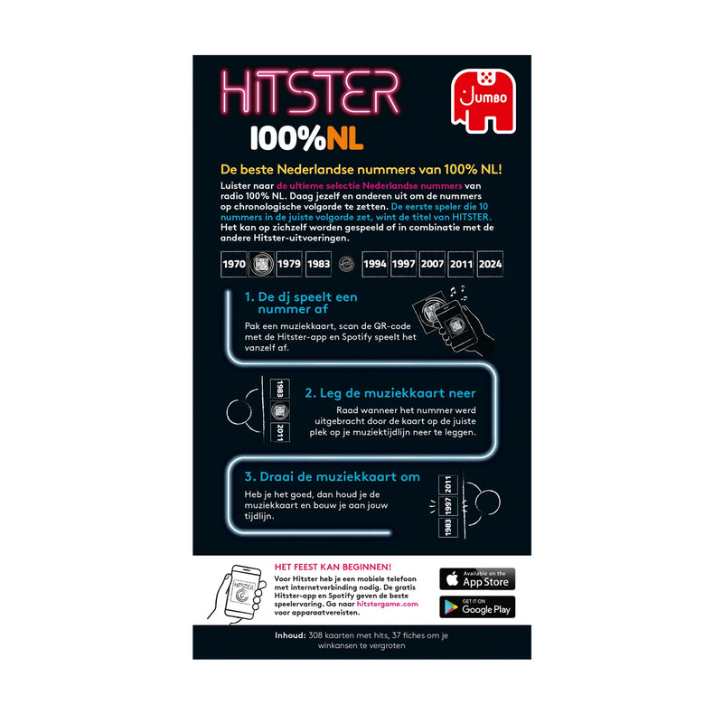 Hitster - 100% NL, doos achterkant
