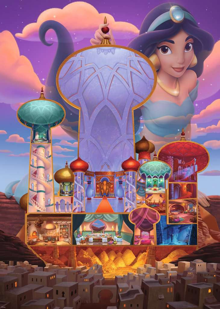 Disney Castles: Jasmine - Puzzel 1000 stukjes - Ravensburger 12000258, tekening