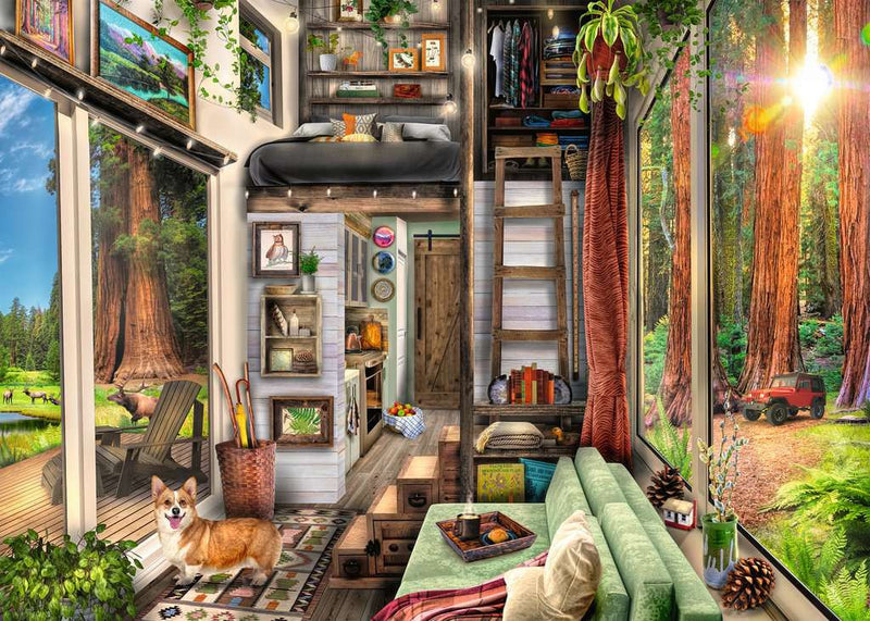 Tiny House in Redwood Forest - Puzzel 1000 stukjes - Ravensburger 12000634, print