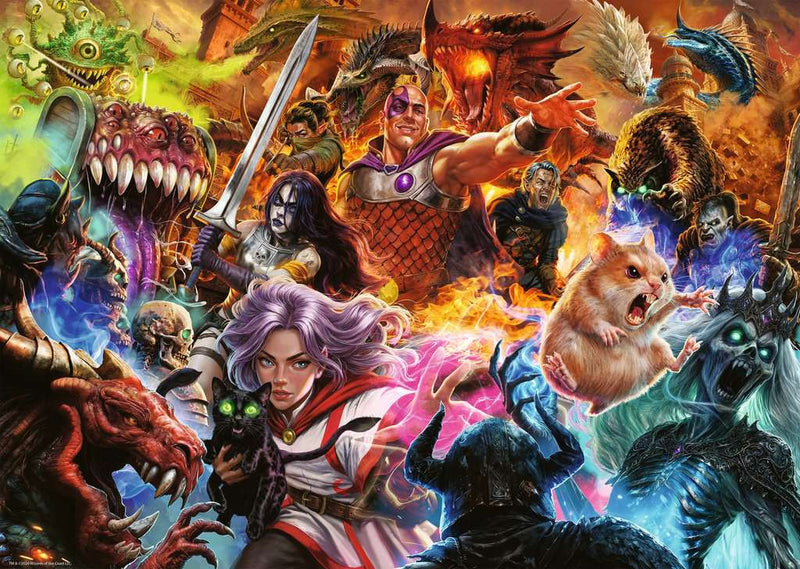 Critical Encounters D&D - Puzzel 1000 stukjes - Ravensburger 12001672, print van D&D helden en monsters