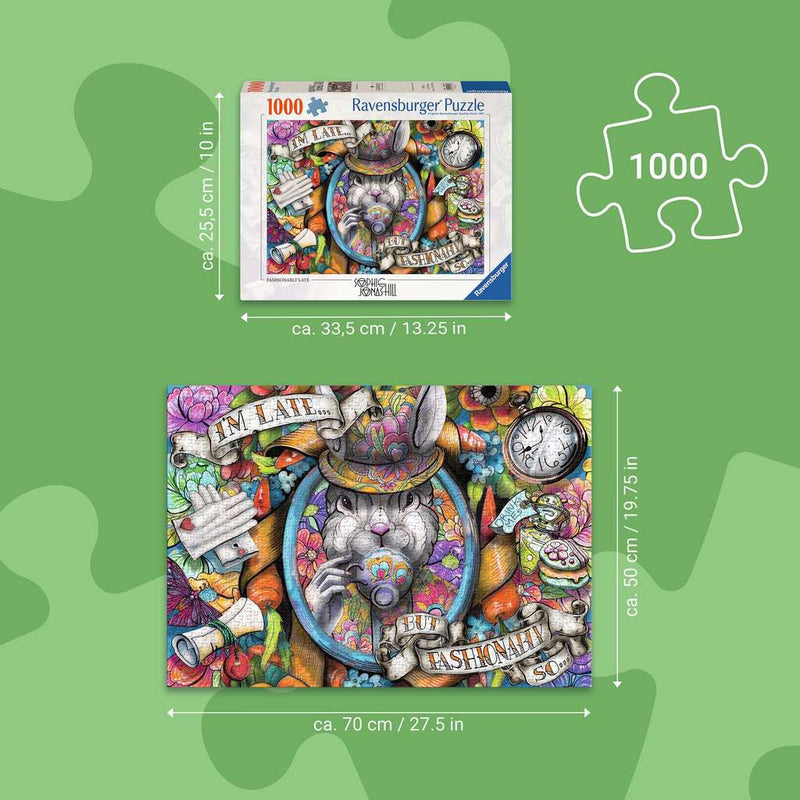 Fashionably Late - Puzzel 1000 stukjes - Ravensburger 12001712, afmetingen