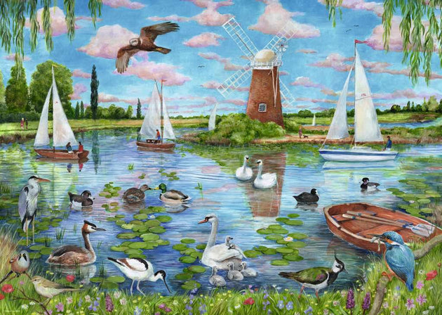 Life along the Broads  - Puzzel 1000 stukjes - Ravensburger 12001716, illustratie van Debbie Cock