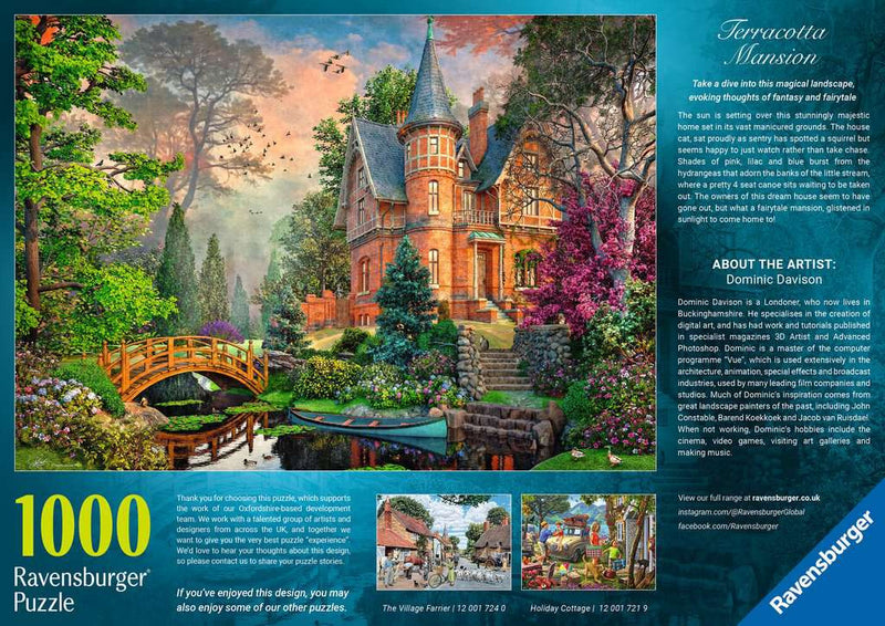 Terracotta Mansion - Puzzel 1000 stukjes - Ravensburger 12001717, doos achterkant