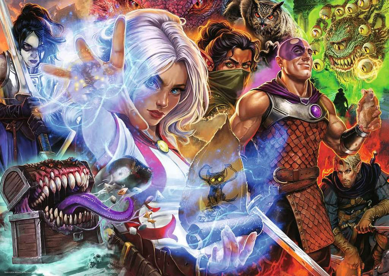 Quest Accepted D&D - Puzzel 1000 stukjes - Ravensburger 12001752, afbeelding met monsters en helden