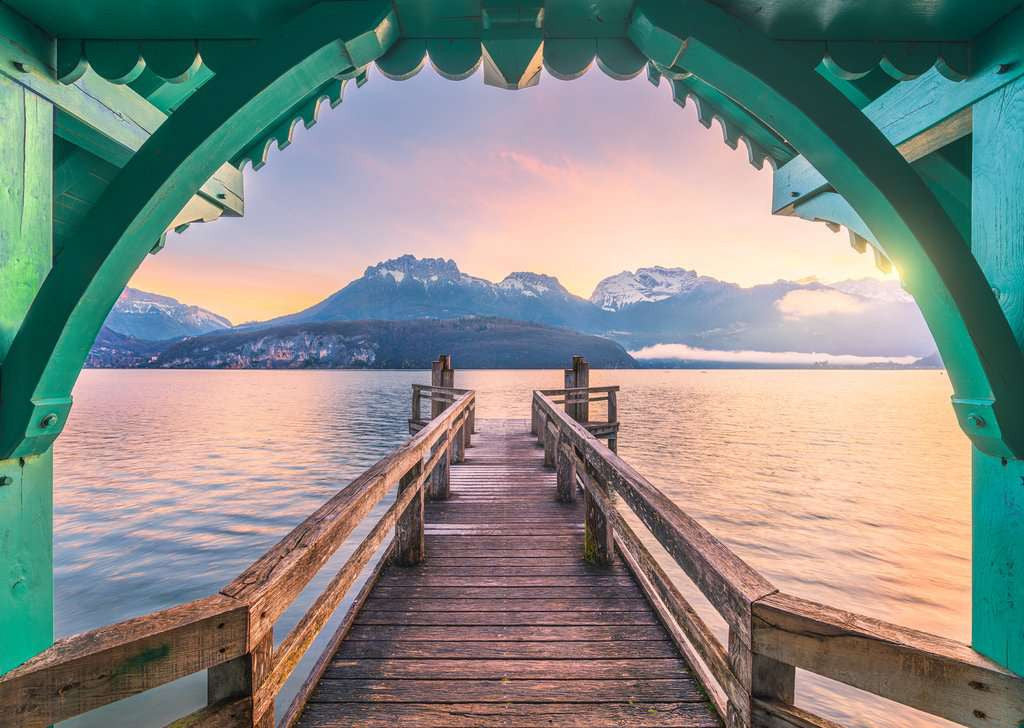 Footbridge at Lac d'Annecy - Puzzel 1000 stukjes - Ravensburger 12001762, print