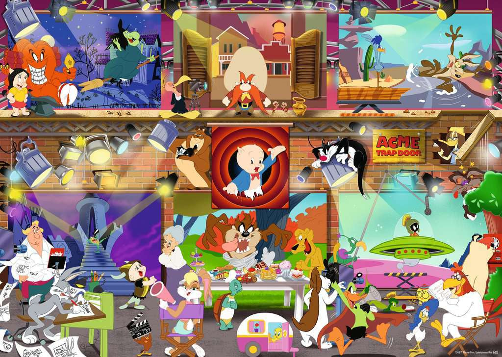 Looney Tunes Studio - Puzzel 1000 stukjes - Ravensburger 12001811, tekening