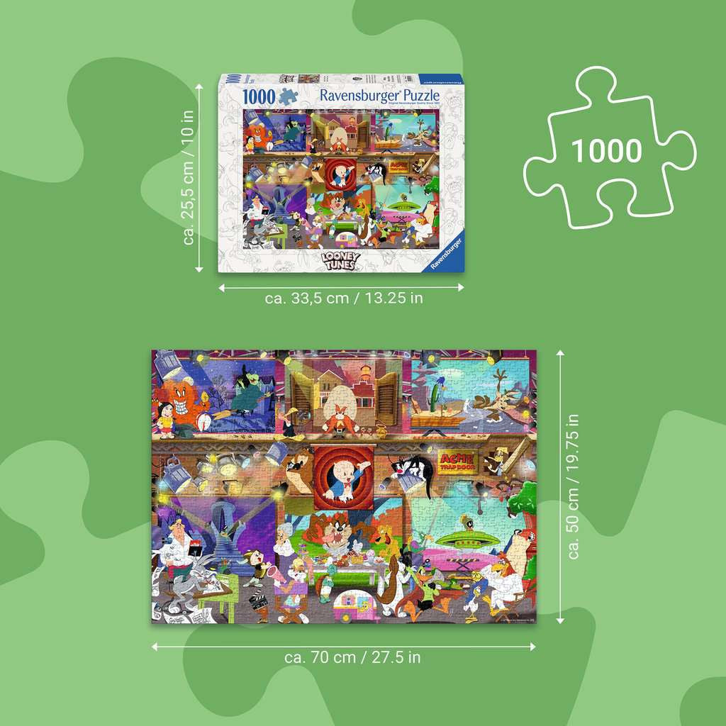 Looney Tunes Studio - Puzzel 1000 stukjes - Ravensburger 12001811, afmetingen
