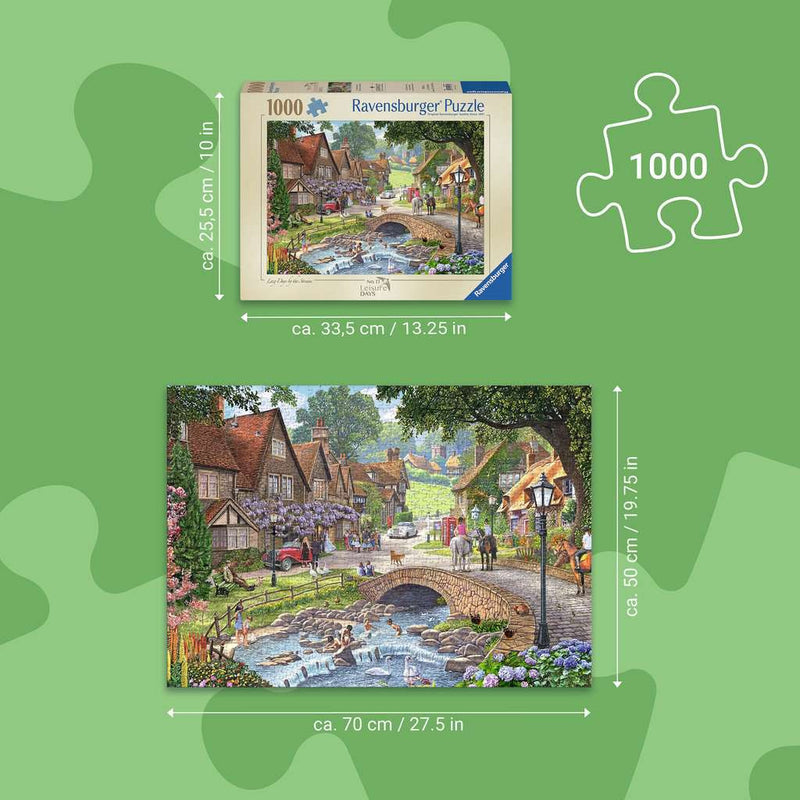 Lazy days by the stream - Puzzel 1000 stukjes - Ravensburger 12001982, afmetingen