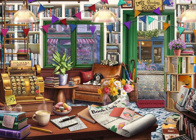 Enchanted Bookshop - Puzzel 1000 stukjes - Ravensburger 12001983, interieur van een boekenwinkel