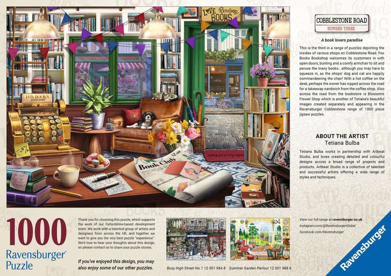 Enchanted Bookshop - Puzzel 1000 stukjes - Ravensburger 12001983, achterkant van de doos