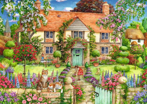 Rose Cottage - Puzzel 1000 stukjes - Ravensburger 12001985, puzzel met bloementuin
