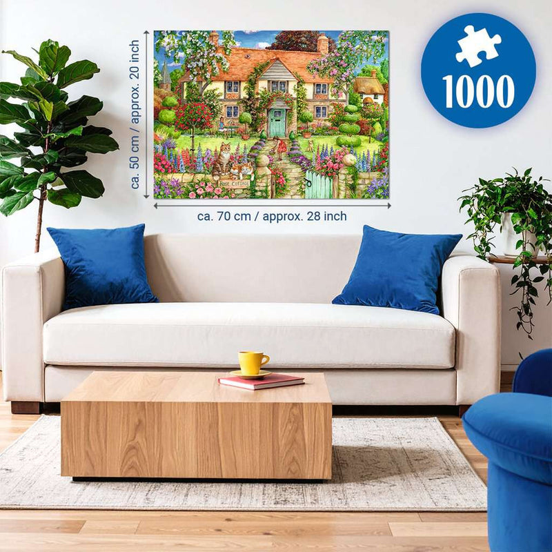 Rose Cottage - Puzzel 1000 stukjes - Ravensburger 12001985, bloemenpuzzel met landhuisje