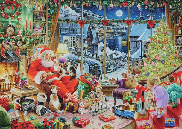 Santa Takes a Break - Puzzel 1000 stukjes - Ravensburger 12001991, kerstman in huis