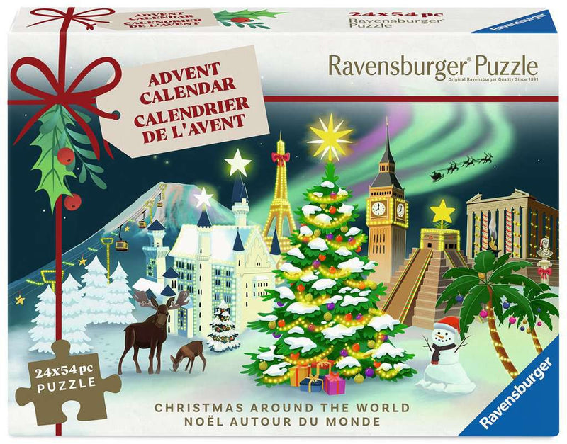 Christmas around the world - Adventkalender  24x54 stukjes - Ravensburger 12004246, voorkant van de doos