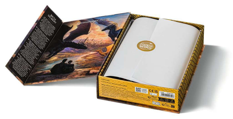 Fourth Wing - Romantasy Collectie puzzel 500 stukjes - Ravensburger, geopende doos in boekvorm