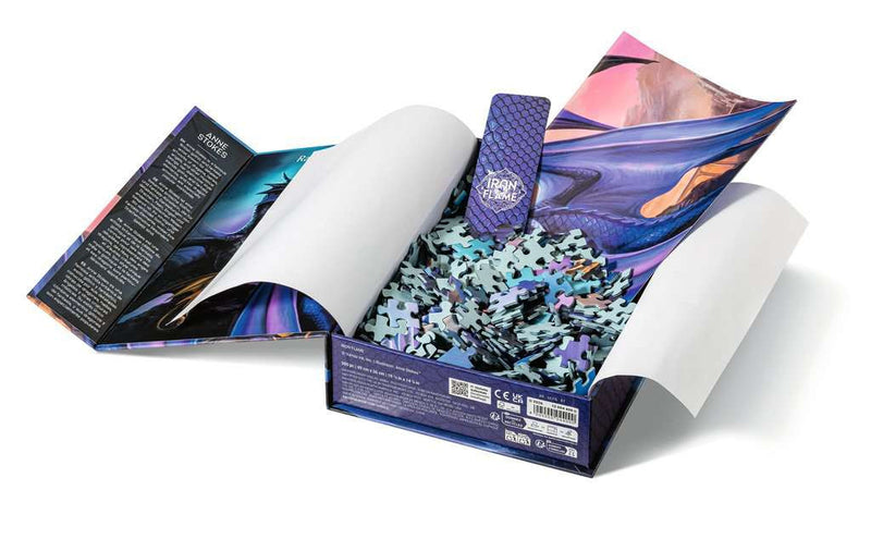 Iron Flame - Romantasy Collectie puzzel 500 stukjes - Ravensburger, open doos met poster en boekenlegger