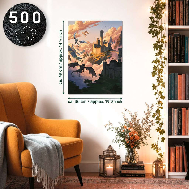 Onyx Storm - Romantasy Collectie puzzel 500 stukjes - Ravensburger, afgewerkte puzzel aan de muur