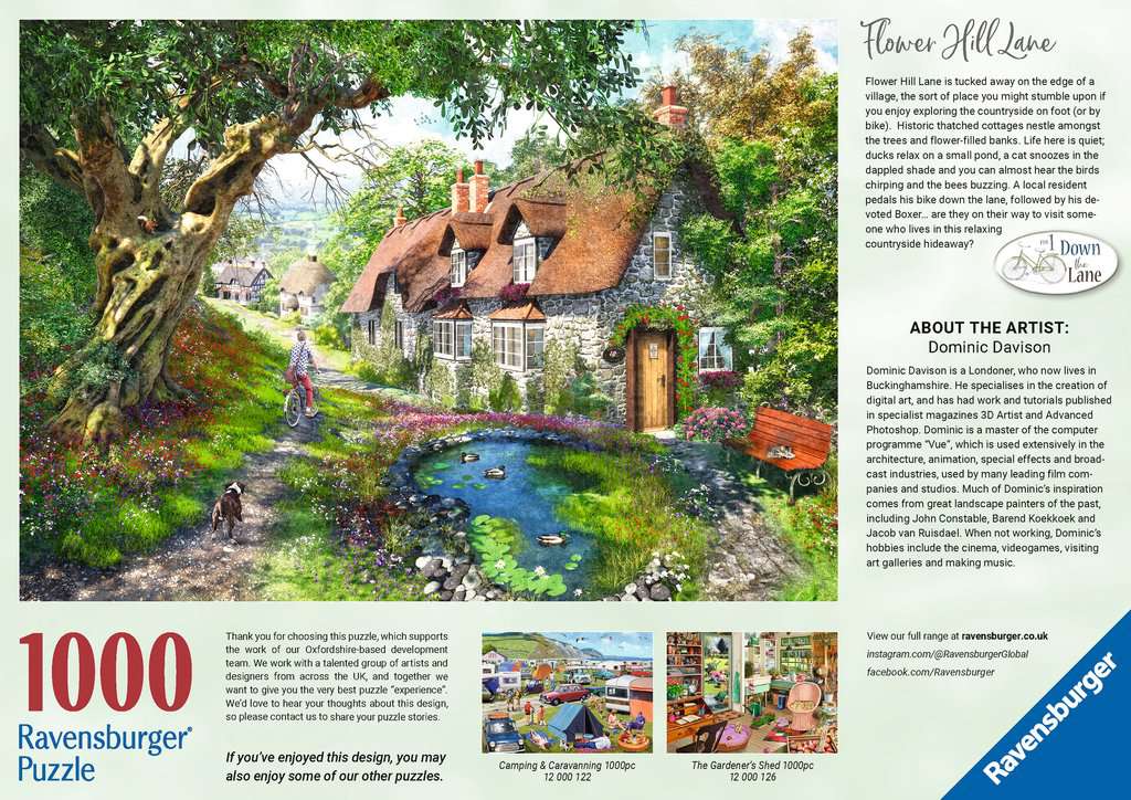 Flower Hill Lane - Puzzel 1000 stukjes - Ravensburger 12000131