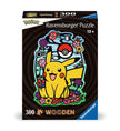 Ravensburger Wooden Pokémon Pikachu puzzel doos – diagonaal vooraanzicht, 300 stukjes houten puzzel