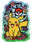 Voltooide Wooden Pokémon Pikachu puzzel – kleurrijke illustratie met Pikachu en houten WHIMSIES