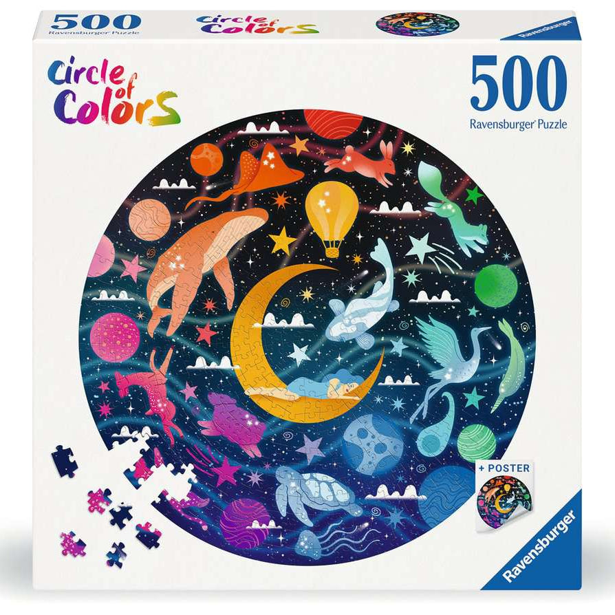 Ravensburger Circle of Colors: Dreams puzzel doos front view met kleurrijk dromerig ontwerp