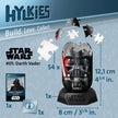 Darth Vader Hylkies 3D puzzel in opbouw met genummerde onderdelen en afmetingen