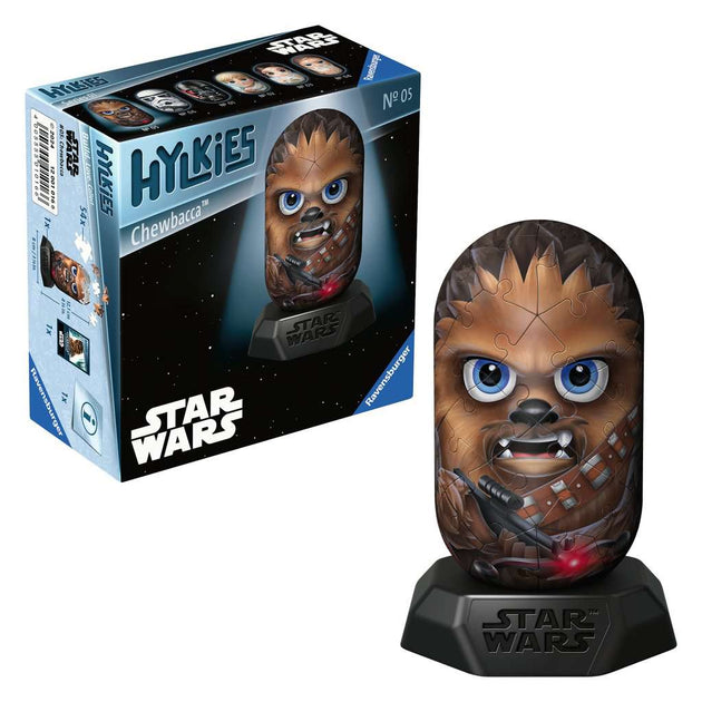 Ravensburger Hylkies Chewbacca 3D puzzel doos met volledig opgebouwde Star Wars figuur