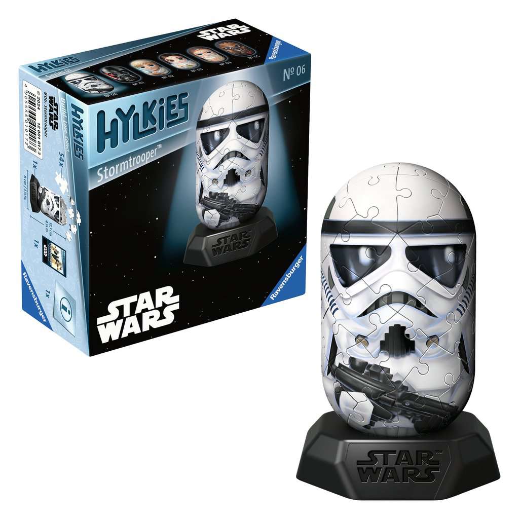 Ravensburger Hylkies Stormtrooper 3D puzzel met doos en opgebouwde Star Wars figuur