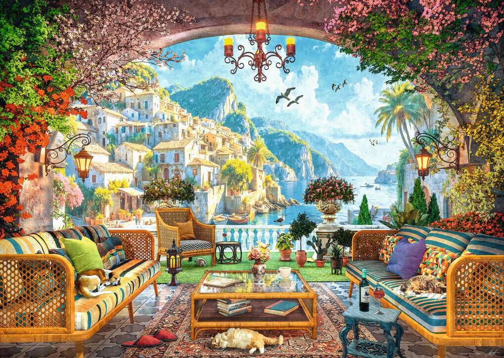 Mediterranean Terrace View - Puzzel 1000 stukjes - Ravensburger 12001576