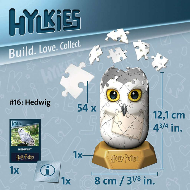 Hedwig Hylkies 3D puzzel in opbouw met afmetingen