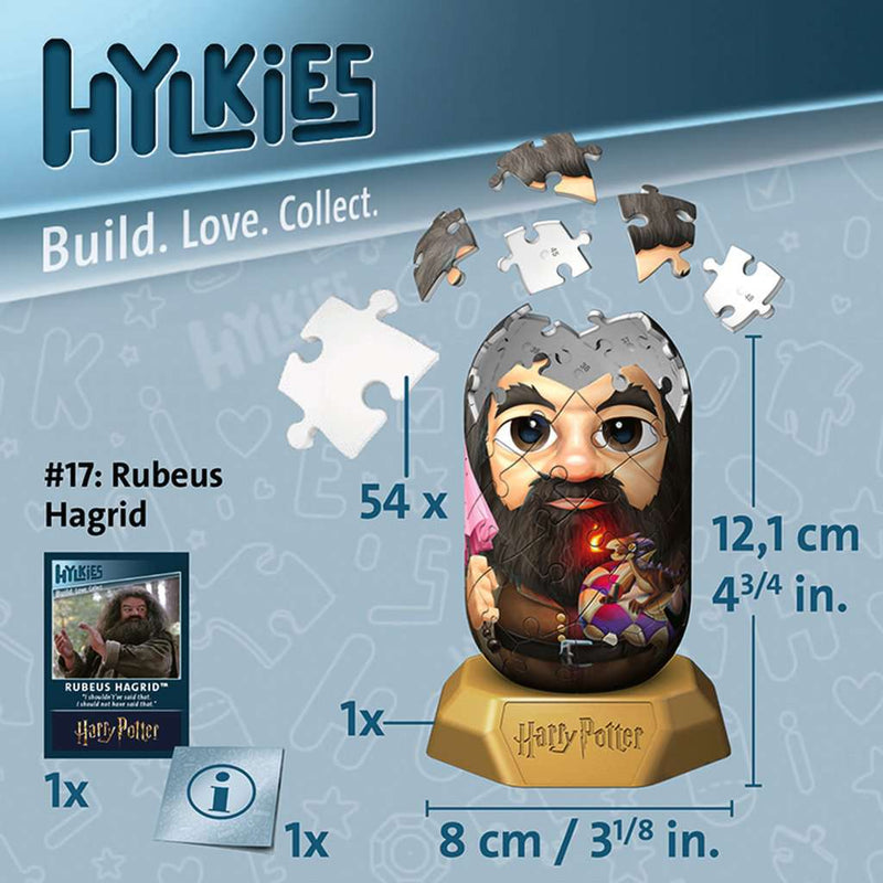Hagrid Hylkies 3D puzzel in opbouw – genummerde puzzelstukken en afmetingen