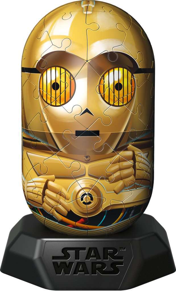 Volledig opgebouwde C-3PO Hylkies 3D puzzel als Star Wars verzamelobject