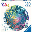 Ravensburger Circle of Colors Ocean & Submarine puzzel doos – vooraanzicht, ronde 500 stukjes puzzel