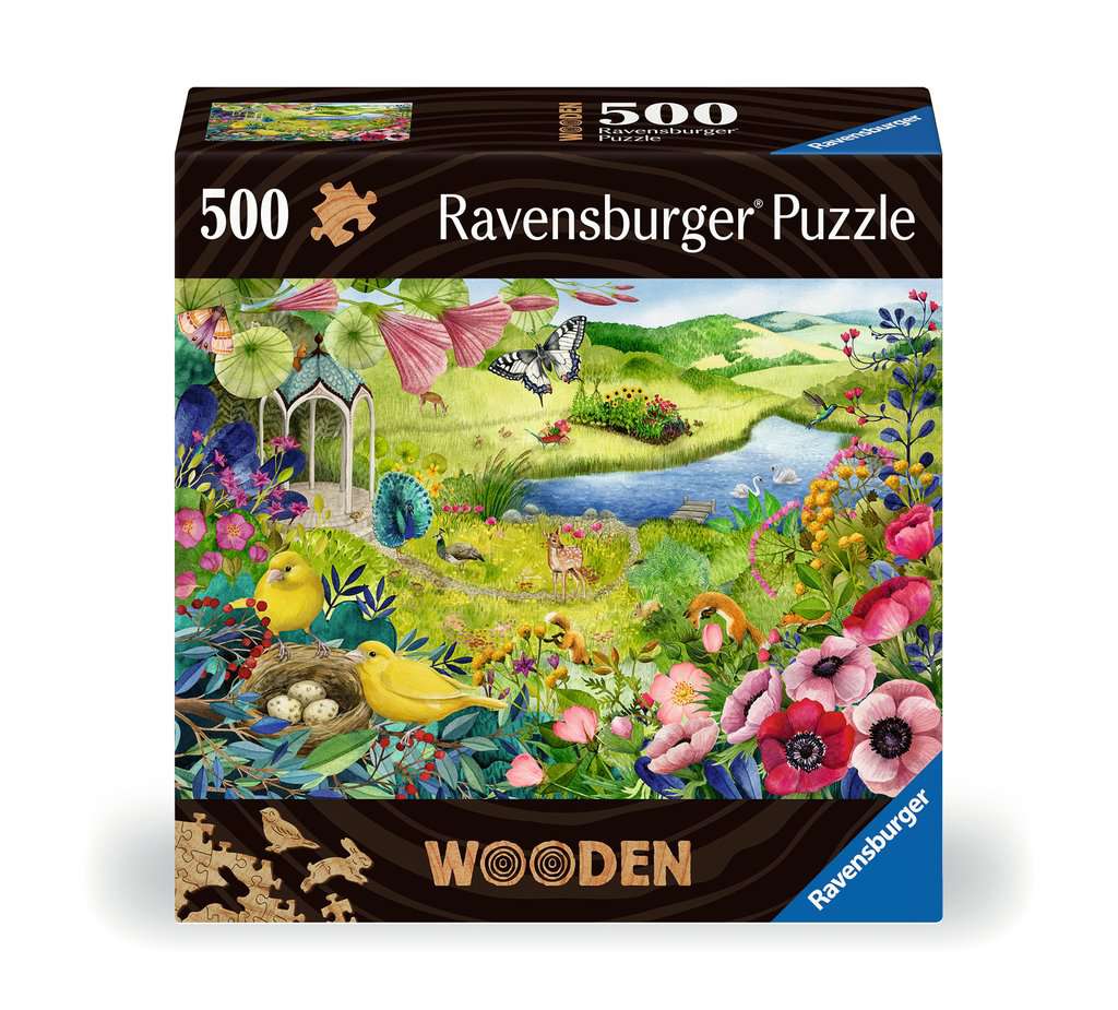 Ravensburger Wooden Wilde Tuin puzzel doos met botanisch tuinontwerp