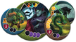 Close-up van heldenfiguren uit het spel
