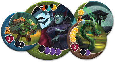 Close-up van heldenfiguren uit het spel