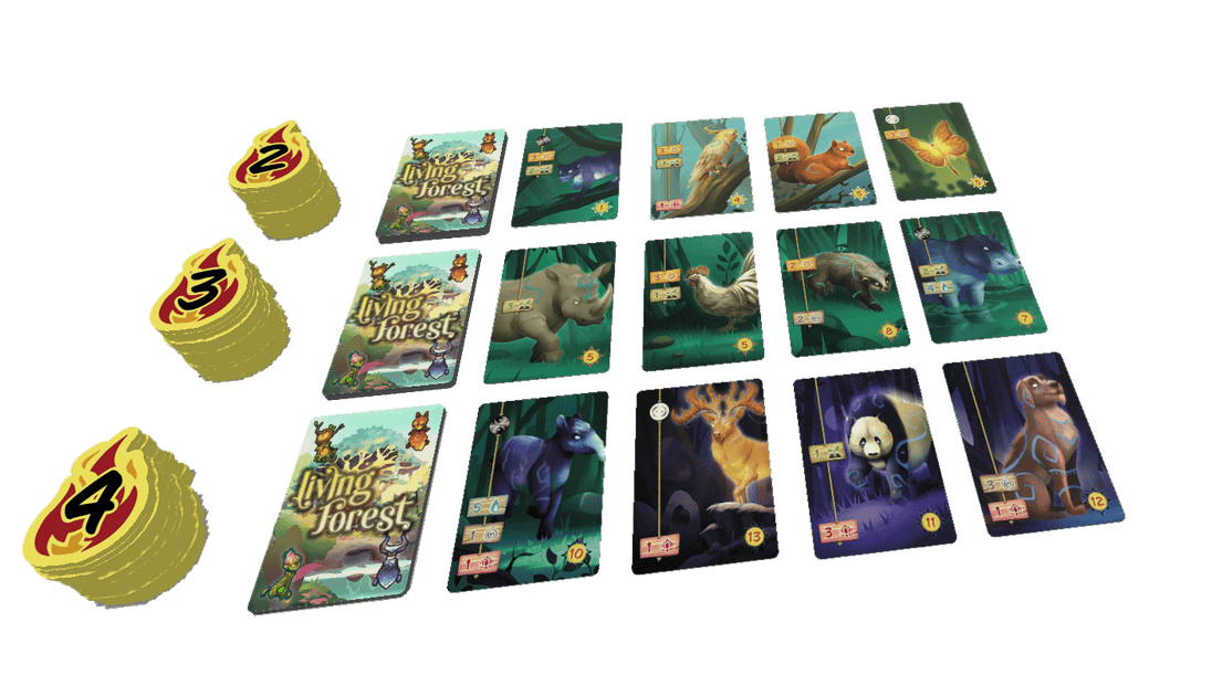 Speelkaarten en vuurfiche met cijfers tijdens spel