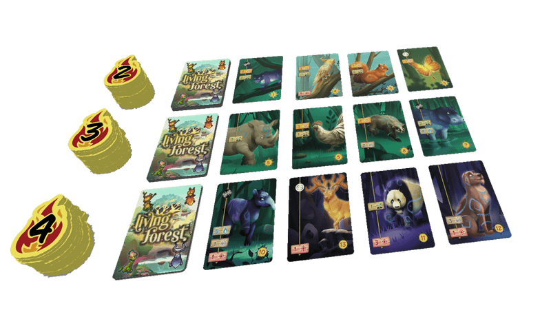 Speelkaarten en vuurfiche met cijfers tijdens spel