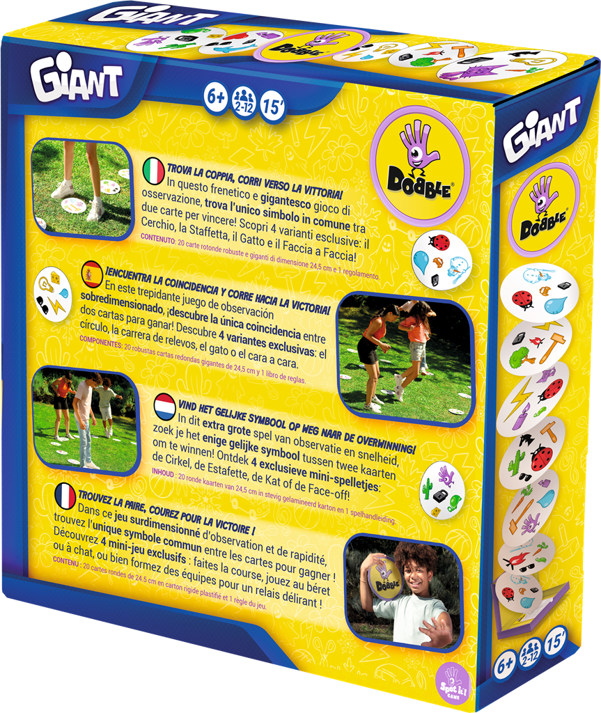Dobble Giant - buitenspel van Zygomatic, doos achterkant