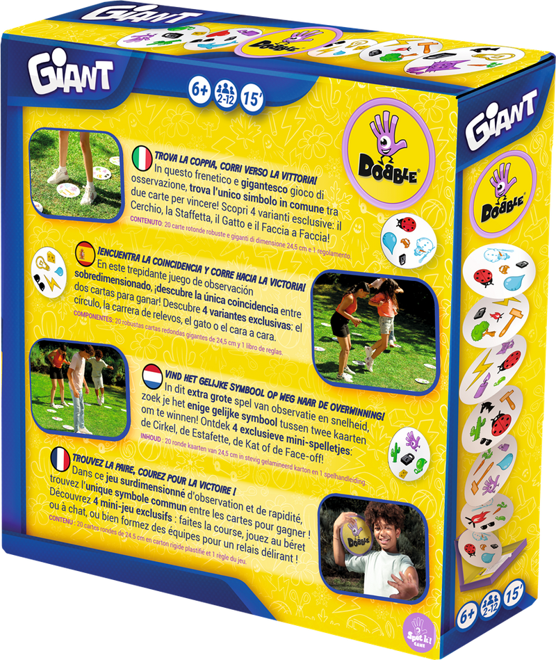 Dobble Giant - buitenspel van Zygomatic, doos achterkant