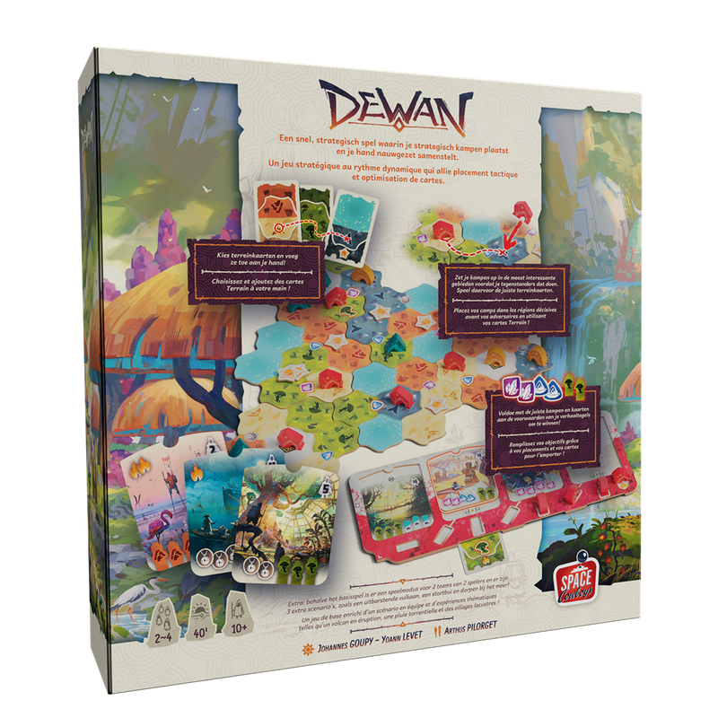 Dewan - bordspel van Space Cowboys, doos achterkant