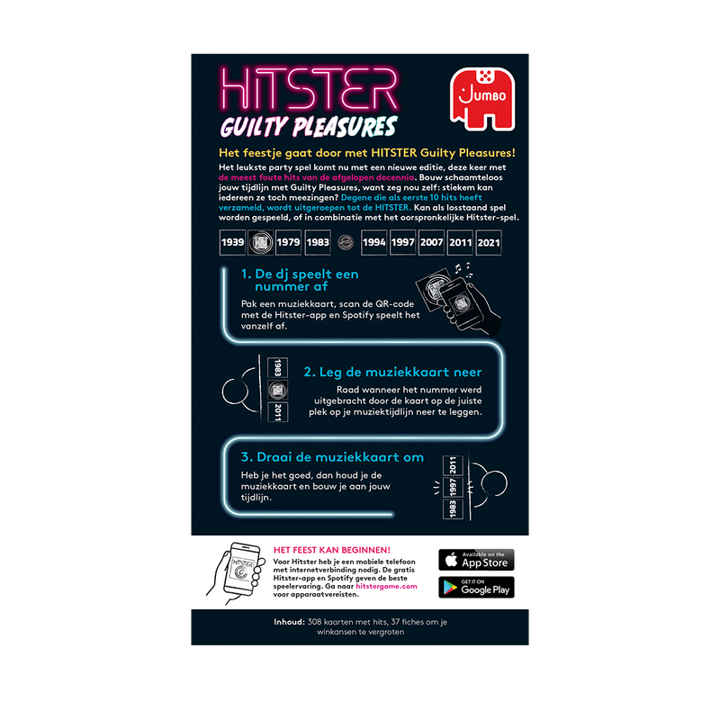 Hitster - Guilty Pleasures, doos achterkant