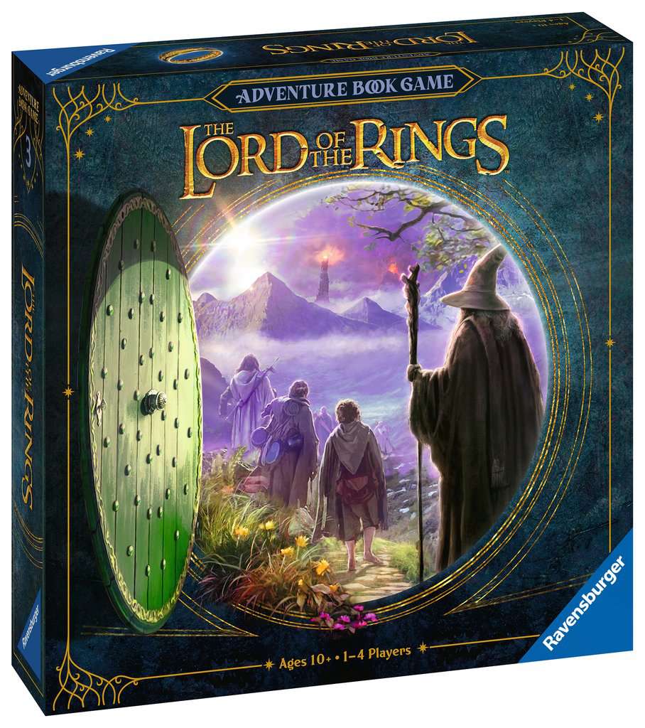 Voorkant van de gesloten doos van Lord of the Rings Adventure Book Game