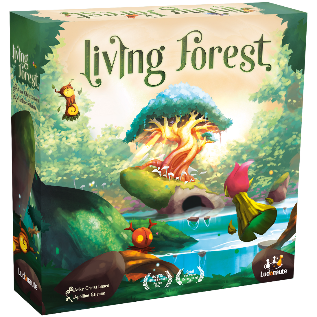 Voorzijde van gesloten doos van Living Forest