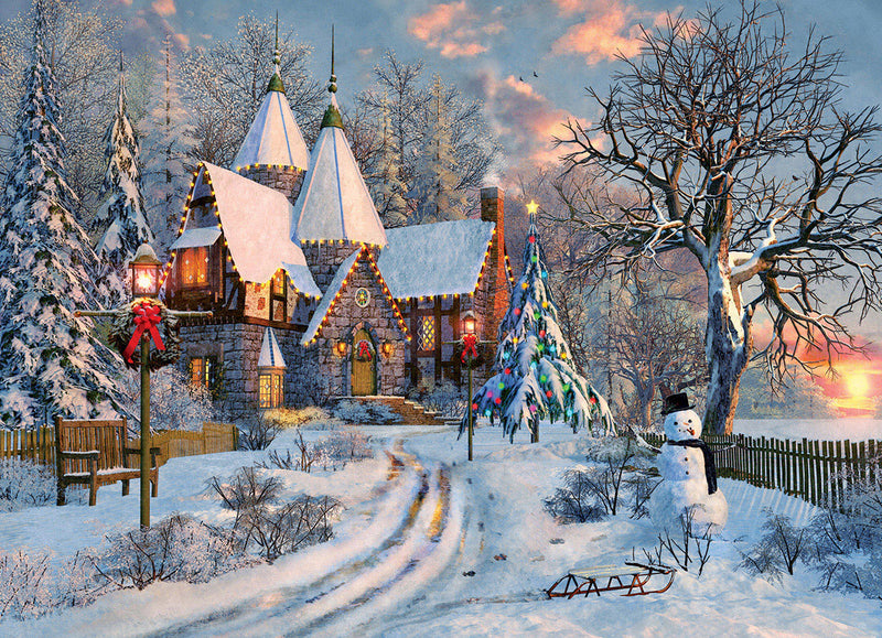 Christmas Cottage  - Puzzel 1000 stukjes - Eurographics, kerstillustratie van Domenic Davison