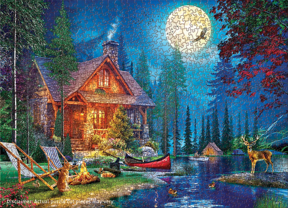 Moon Lake Cabin - Puzzel 1000 stukjes - Eurographics 6000-6140, afgewerkte puzzel