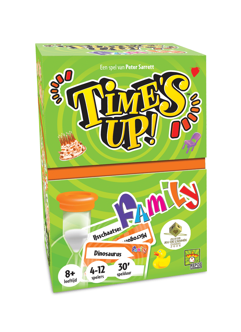 Voorkant van de gesloten doos van Time’s Up! Family