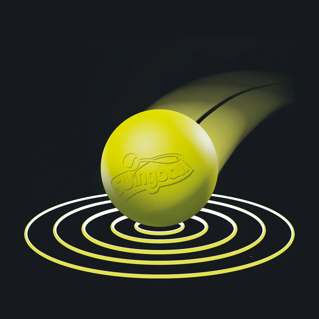 Illustratie van bal die stuitert op Swingball platform