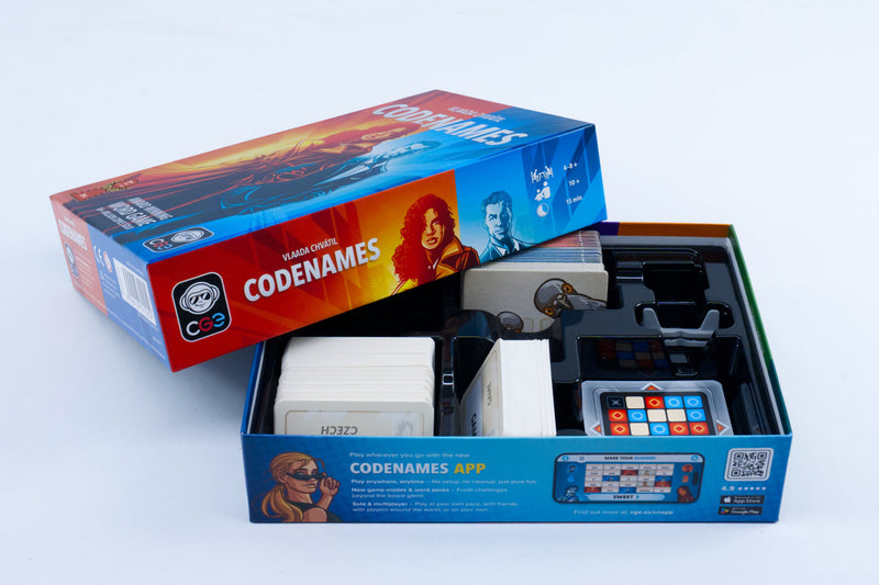 Codenames - Vernieuwde editie - Partyspel van White Goblin Games, open doos