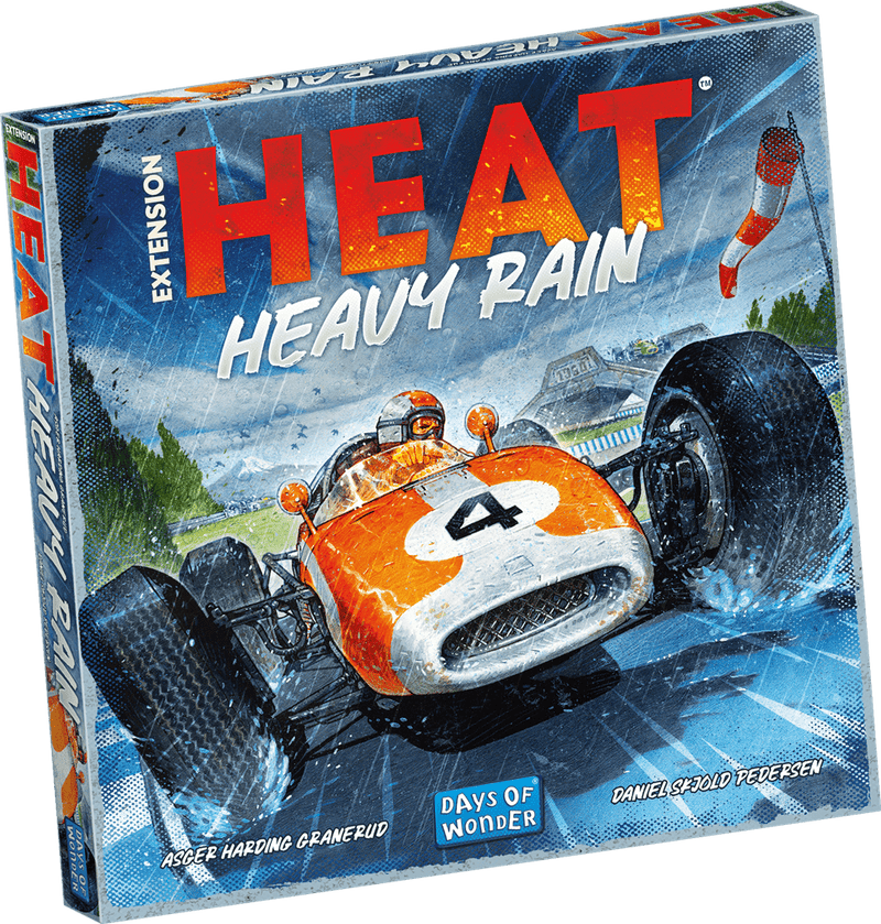 Gesloten doos van de Heat Heavy Rain uitbreiding voor het bordspel HEAT